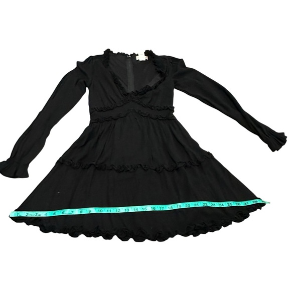 Altar'd State Genevieve Black Babydoll Ruffle Long Sleeve Mini Dress - Size XS - Picture 14 of 16